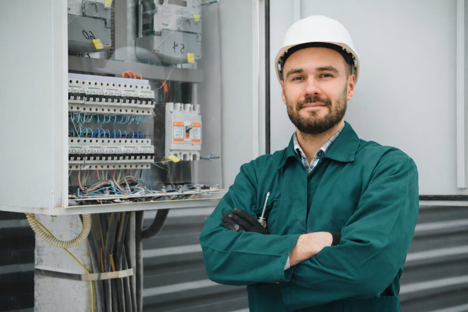 Professionelle Arbeitsstelle mit Multimeter für Elektroprüfungen